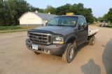 ***2002 FORD F-250XL SUPER DUTY PICKUP, 7' X 8' ALUM FLAT BED, STAKE POCKETS, 4X4 LOCK OUT HUBS,