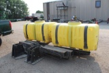 DEMCO SADDLE TANKS (2) 300 GAL POLY TANKS, MOUNTING HARDWARE,