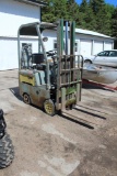 CLARK L.P. FORKLIFT, HARD RUBBER TIRES, 2000 # LIFT, 2 STAGE MAST, 12'