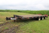 **1996 TOWMASTER T20 EQUIPMENT TRAILER, 8' WIDE, 19' WITH 5' BEAVER TAIL, RAMPS,