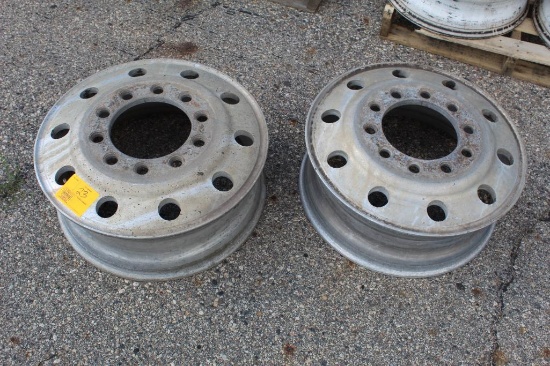 (2) Truck Rims, Alum 22.5", Budd, 10 Hole, both have cracks