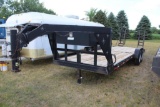 Tandem Axle Flatbed 5th Wheel Trailer, 7'x24', Recent New Deck Planks, 7000# Axles, Rear Ramps,