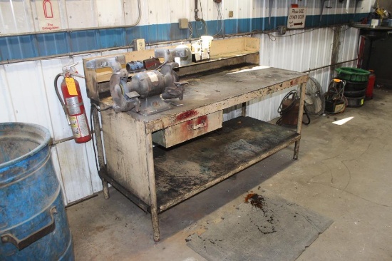 30" x 70" Steel Workbench with Delta Grinder