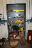 Metal Shelf with Misc Hose, Puller, Tools