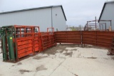BIG VALLEY FARMMASTER HEAD CHUTE WITH 2 ACCESS DOORS, (4) APPROX 10' CORRAL PANELS