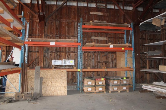 PALLET RACKING, 3 UPRIGHTS APPROX 13' H, 10 CROSS BEAMS, APPROX 9'L, ONE MONEY