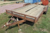 *** 1995 JAMIE'S WELDING 7'X16' WITH 2' BEAVER TAIL TANDEM AXLE CAR TRAILER, BOUGHT NEW