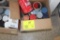 (4) BOXES OF PAINTS, AUTOMOTIVE CLEANING SUPPLIES AND MORE