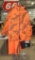 XL ORANGE CAMO HUNTING JACKET AND LARGE BIBS