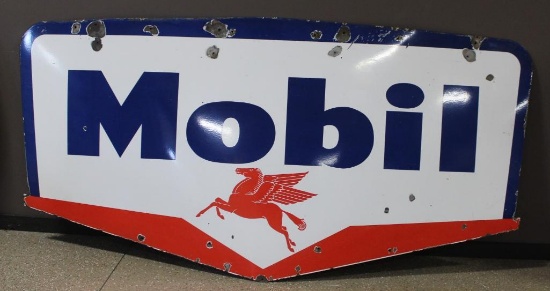 52"x105" Mobil Single Sided Porcelain Sign