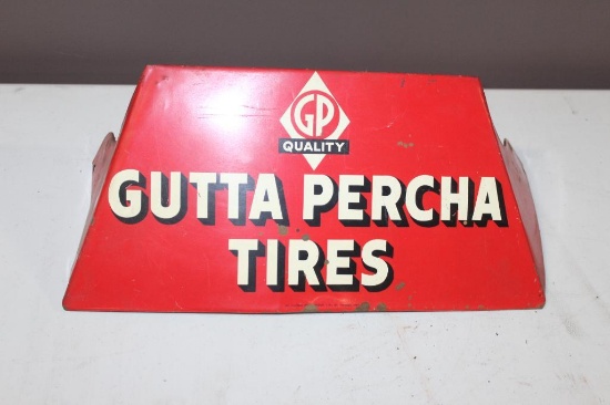 GUTTA PERCHA TIRES Tire Display, Metal, half is missing