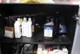 Contents of Cabinet, Oil, Towels, Cabinet Sold in Lot 297