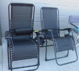 (2) BLACK LOUNGE CHAIRS