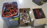 (2) BOXES OF ELECTRICAL CORDS AND POLY TOTE
