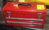 METAL TOOL BOX AND FILE CABINET WITH CONTENTS
