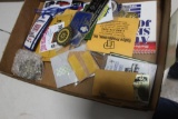 PINS, PATCHES, BELT BUCKLE FROM SHOWS AND GAS AND OIL ITEMS