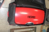 THERMOS GRILL TO GO IN CARRYING BAG, VERY LITTLE USE, PROPANE POWERED