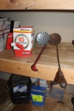 (2) OLDER ICE SCOOPS, AND MULTI PURPOSE HAND SPREADER
