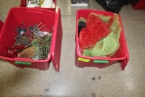 (2) TOTES OF CHRISTMAS DECORATIONS