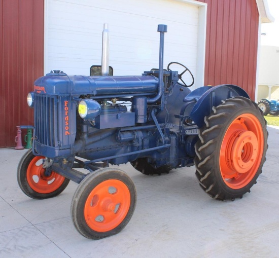 1945 FORDSON MAJOR, E 27N, GAS, 11.2-36 REARS, 4.00-19 FRONTS, REAR WHEEL WEIGHTS, WF, FENDERS, PTO