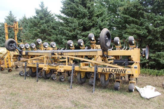 ALLOWAY 3030 24R22" FLAT FOLD CULTIVATOR, SINGLE SHANK, TALL ROLLING SHIELDS, LIFT ASSIST,