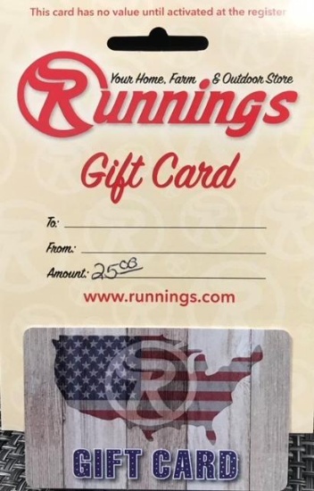$25 GIFT CERTIFICATE FROM RUNNINGS