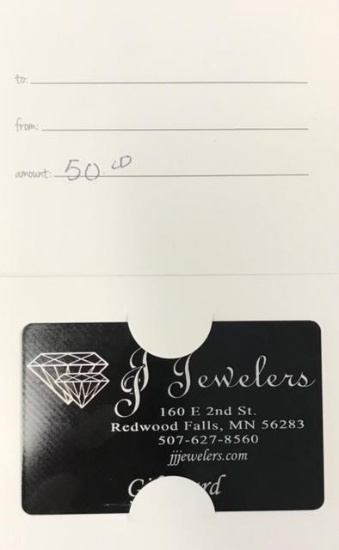 $50 GIFT CARD FROM JJ JEWELERS