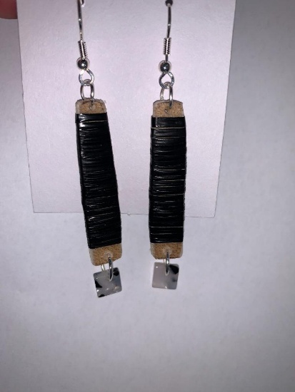 PORCUPINE QUILL EARRINGS, DONATED BY MATT PENDLETON