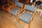 (3) Wood Waiting Room Chairs, with Fabric Cushions