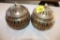 (2) Metal Cricket/Incense Boxes, Round, Made in India