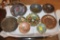 (9) pcs Decorative Painted Brass Plates, Bowls