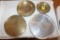 (4) Carved Asian Style Trays/Bowls, three are brass