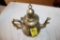 Brass Teapot, Hinged Lid, Engraved, 9