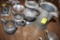 (4) Metal Coffee Pot, Cream, Sugar Pots, Vase