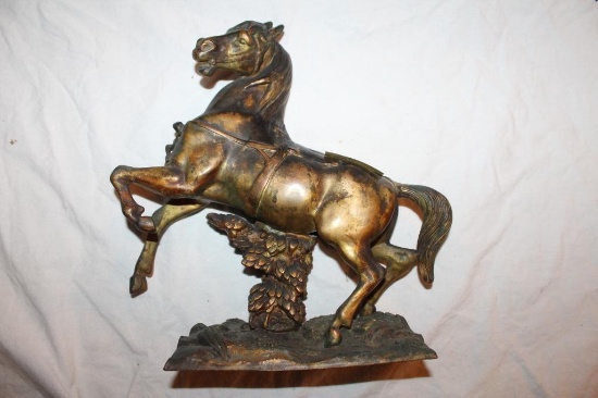 Brass Horse Sculpture, 12"hx11"