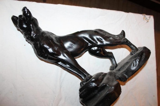 Dog Sculpture, Plaster, 18"hx13"