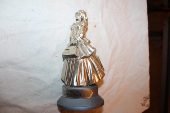 Lady in Dress Sculpture, 1990 District Award, Metal on Plastic Base, 9"