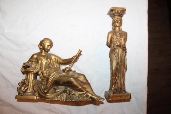 "KAPYATIE" Woman Sculpture, 10"; Roman Woman Sculpture, 7"hx9"