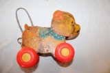 Vintage Fischer Price Pull Behind Puppy, head bobs, makes noise