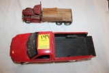 Franklin Mint Peterbilt Truck, some damage, Dodge Pickup, Metal, 2pc