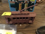 Cast '14 Trolley 14' Car, Wheels Turn, 8