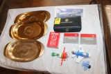 (3) Northwest Airlines Metal Serving Trays; (3) Northwest & Northwest Orient Card Deck, NIB;