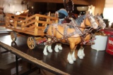 Plastic Horse Team Hitch, Pulling Wood Bundle Rack, Wheel Turn