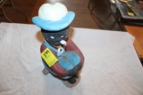 Folk Art, Black Man Sitting, Plaster, 12