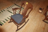 Wood Painted Rocking Chair, with Cushion