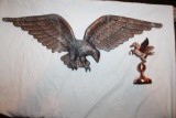 Brass Eagle Sculpture, 9hx26