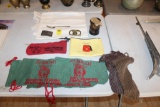 Zuhrah Masons Cloth Bags, Dice Cup, Apron, Silver Fork, Belt Buckles