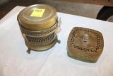 (2) Brass Incense Pots, Small one is made in India