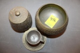 (4) pcs, Brass Bowls, Cup, Saucer, Made in India