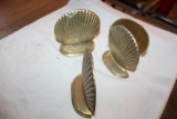 (5) Brass Shell Bookends